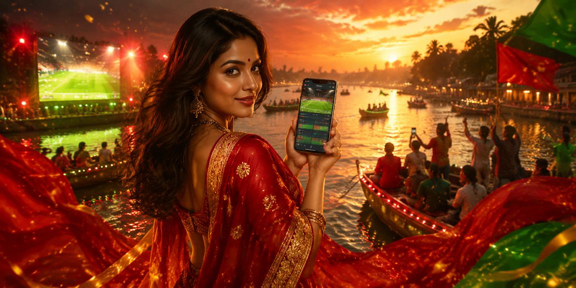 বরিশালে শাড়ি পরিহিত মডেলের সাথে ক্যাসিনো অ্যাপ ব্যবহার