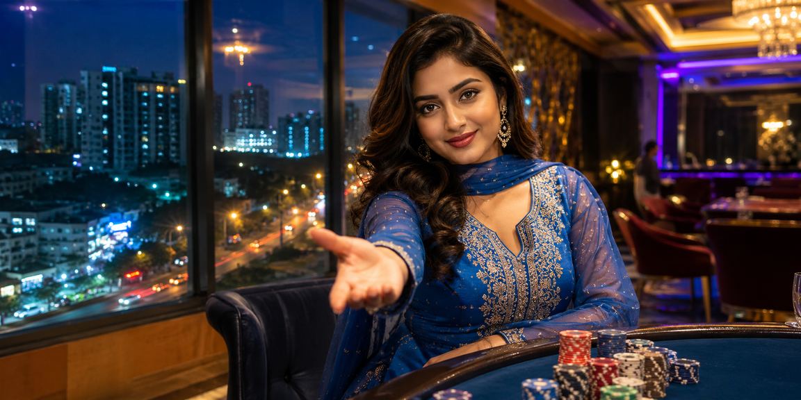 ঢাকায় সালোয়ার কামিজ পরিহিত মডেলের সাথে স্পোর্টস বেটিং গেম