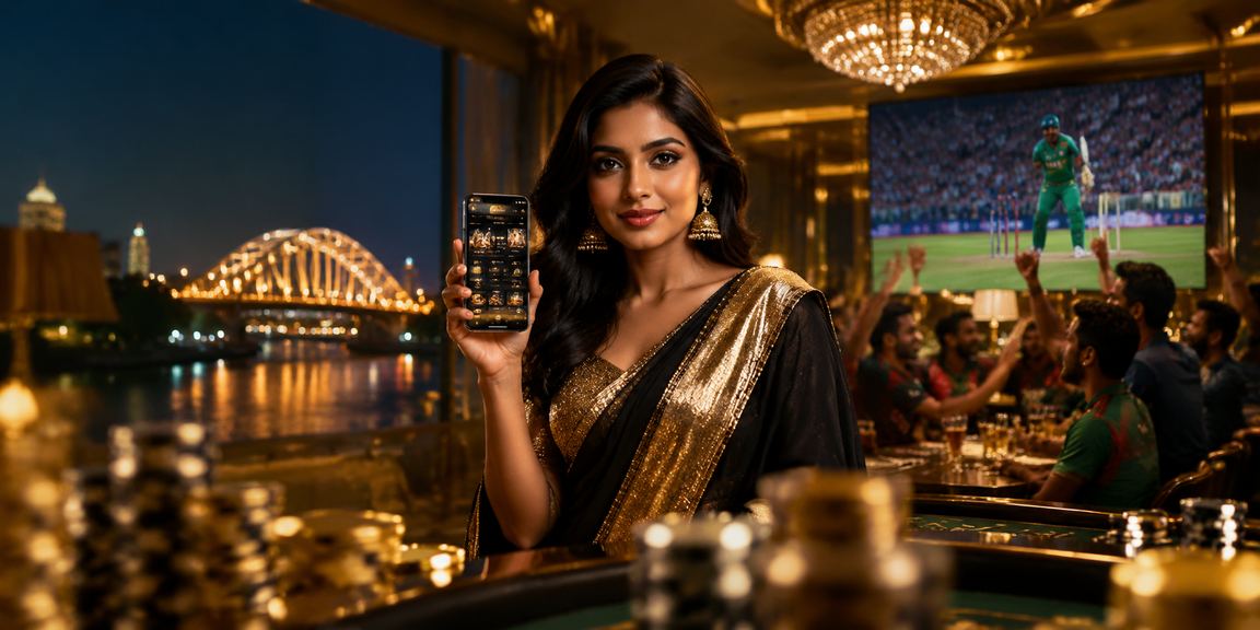 রাজশাহীতে ক্রিকেট বেটিং গেম উপভোগ করছেন মডেল