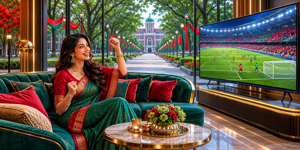 রাজশাহীতে লাল-সবুজ সাজে বিনোদন ক্যাসিনো গেমিং দৃশ্য